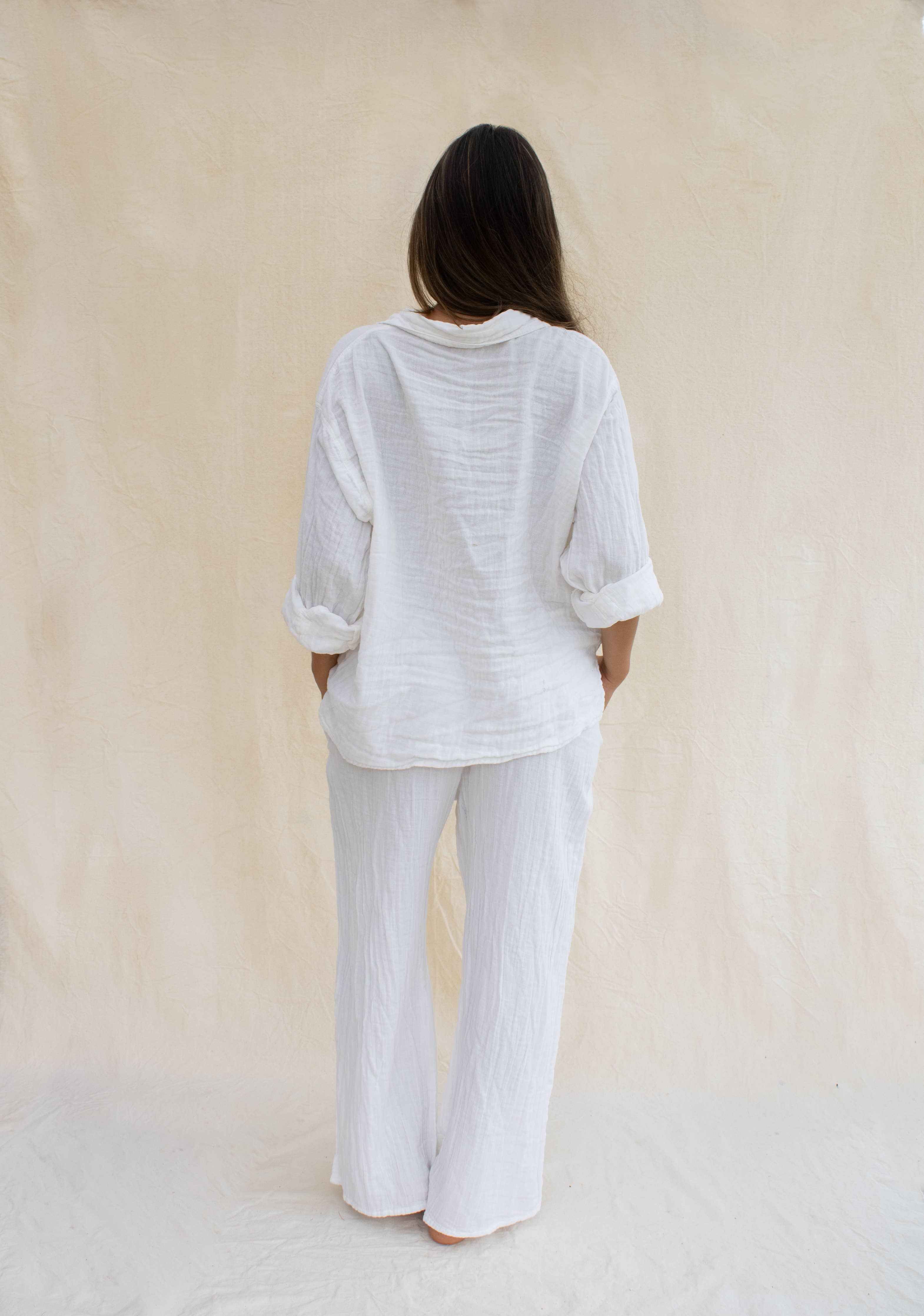 OVER-SIZED GAUZE BEACH SHIRT