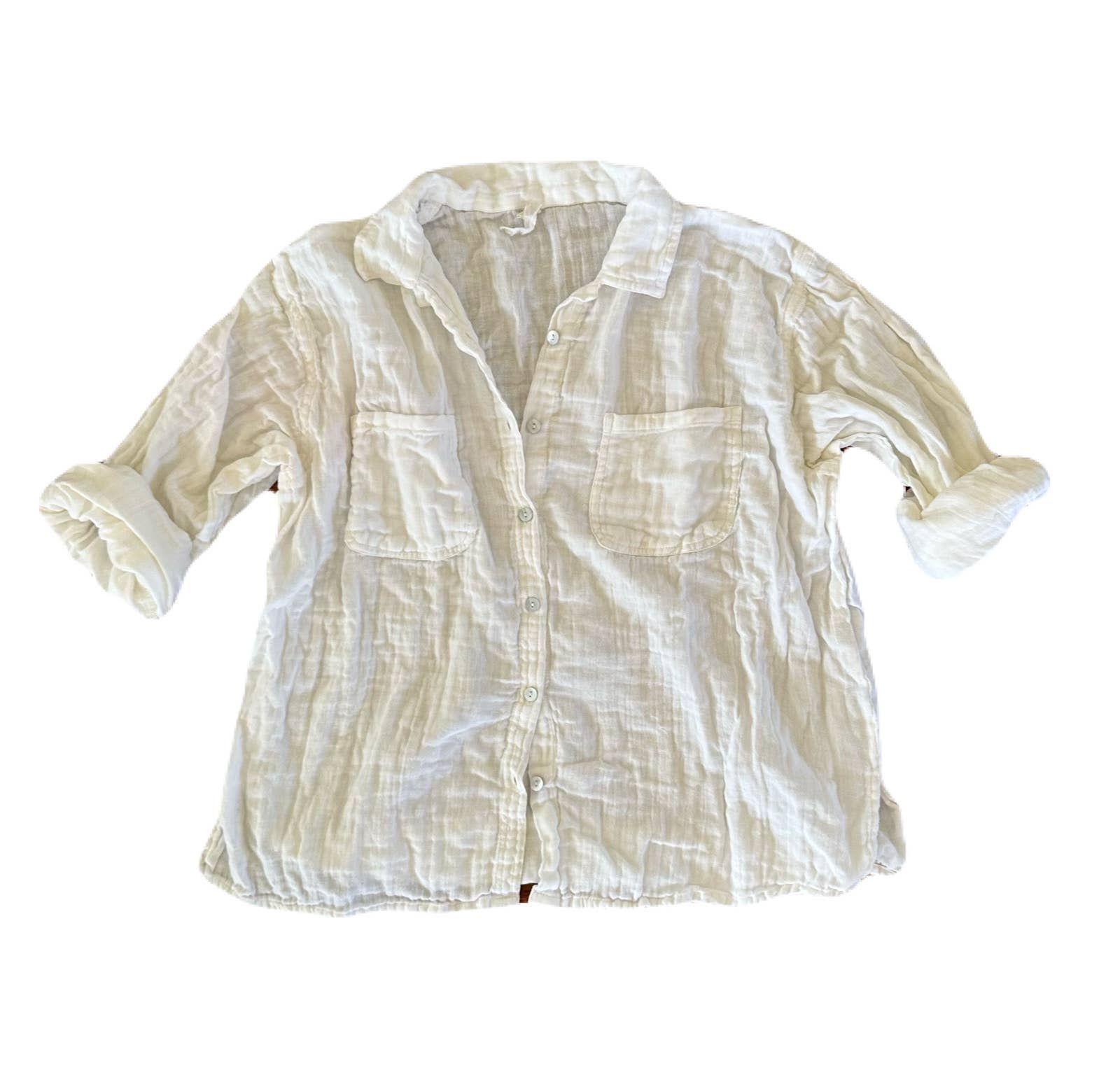 OVER-SIZED GAUZE BEACH SHIRT