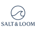 Logo of Salt & Loom with a stylized wave design on a white background