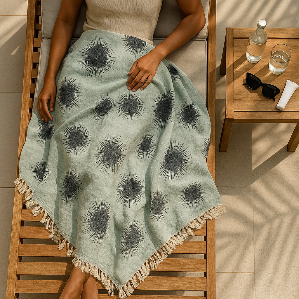 Sea Urchin Turkish Fouta – Sea Green