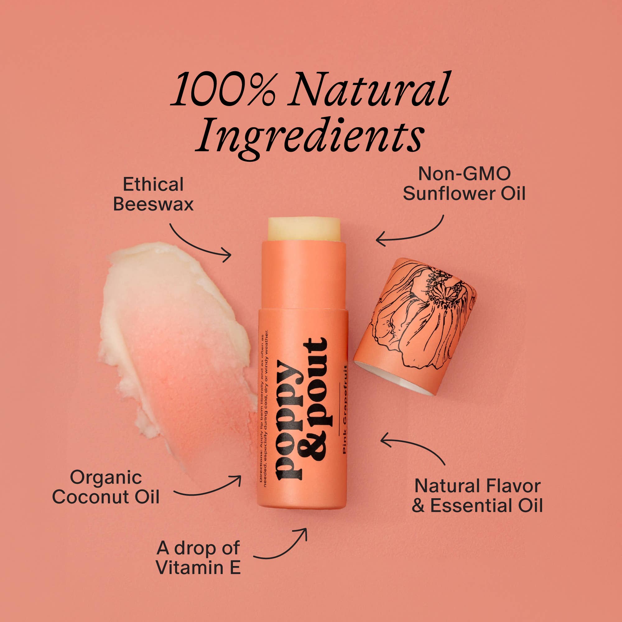 Lip Balm, Pink Grapefruit - Salt & Loom
