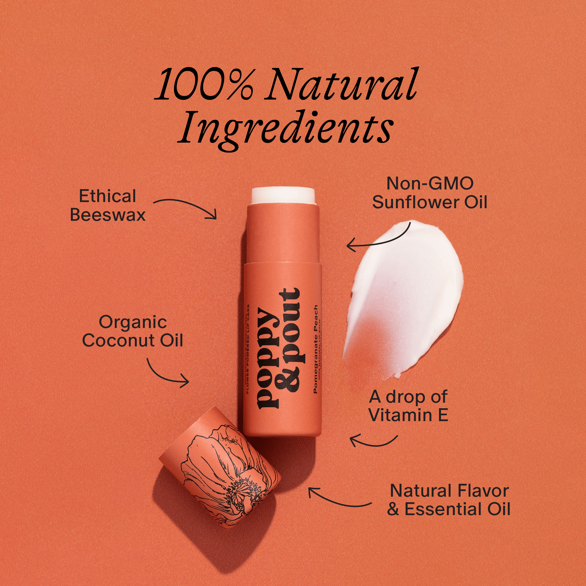 Lip Balm, Pomegranate Peach - Salt & Loom