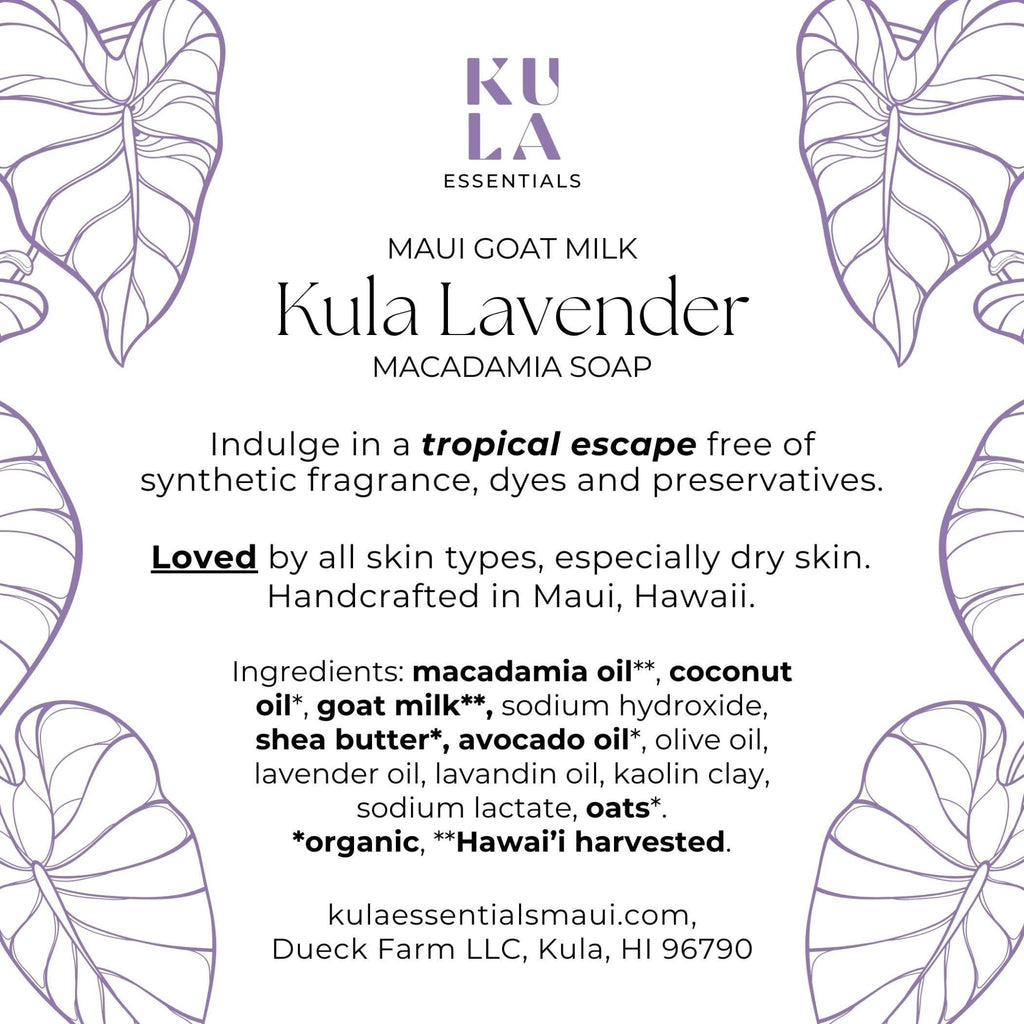 Maui Goat Milk Macadamia Soap -  Kula Lavender - Salt & Loom