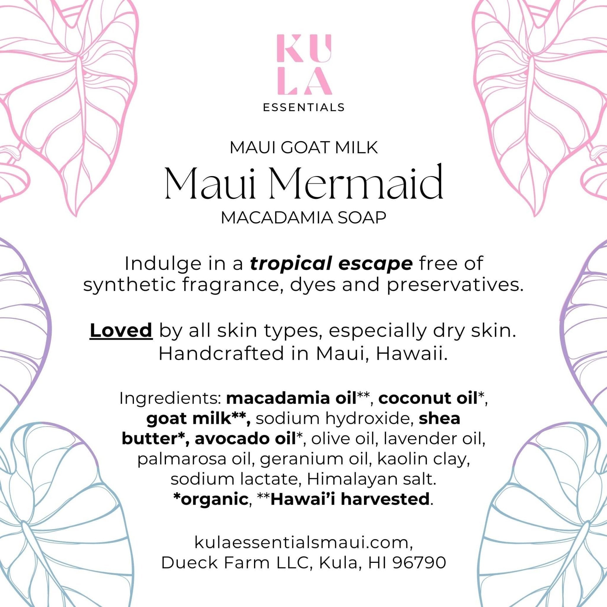 Maui Goat Milk Macadamia Soap -  Maui Mermaid - Salt & Loom